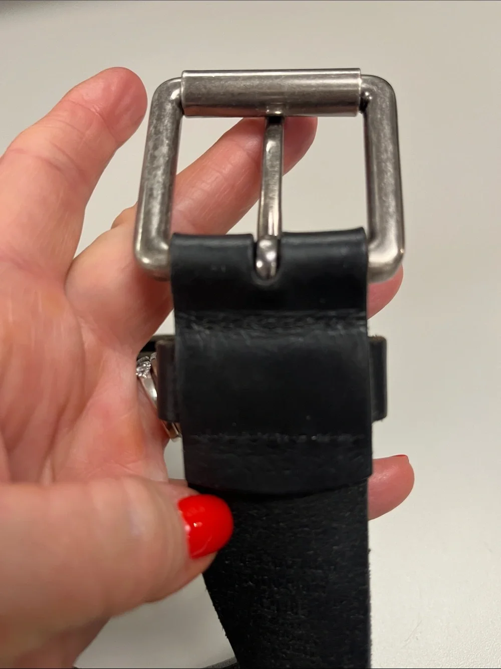 Dickies Black Leather Casual Belt with Metal Buckle